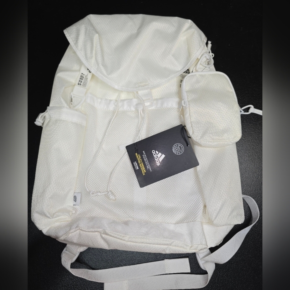 Adidas Cream Backpack with Mini Pouch - Picture 1 of 5